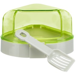 TRIXIE Toaleta narożna z daszkiem dla myszy i chomika (łopatka w zestawie)