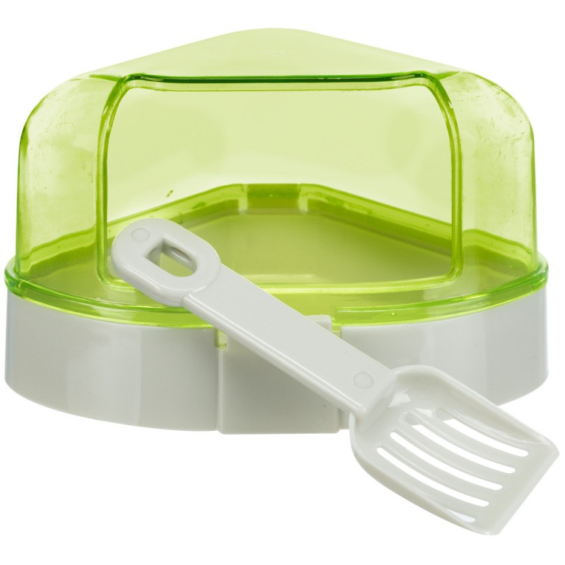 TRIXIE Toaleta narożna z daszkiem dla myszy i chomika (łopatka w zestawie)