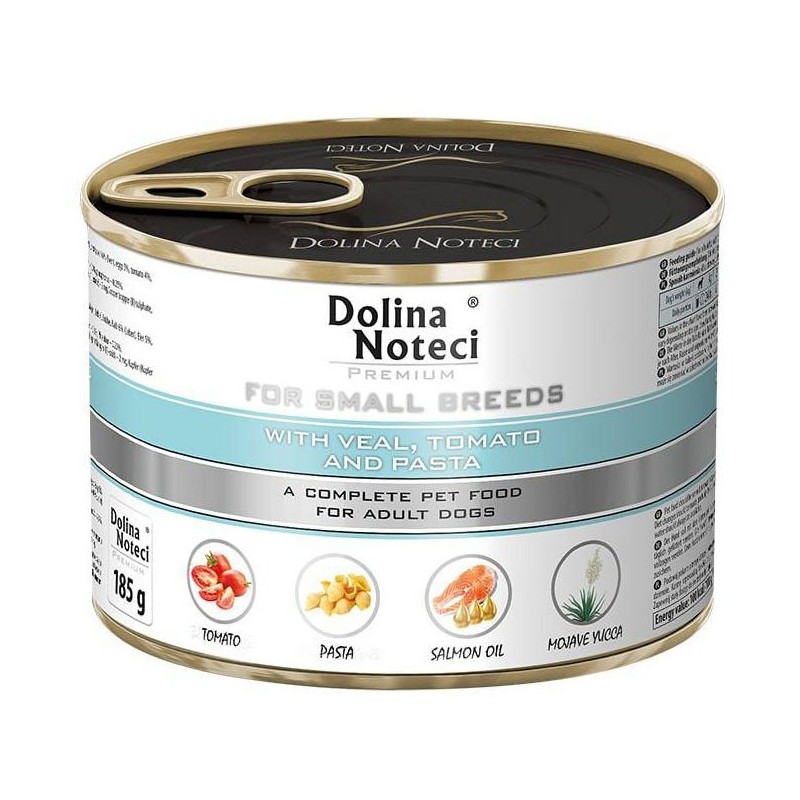 DOLINA NOTECI Premium Małe Rasy - cielęcina, pomidor, makaron 12x 185g