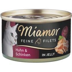 MIAMOR Feine Filets w galaretce - kurczak z szynką i ryżem 12x 100g