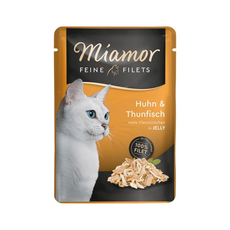 MIAMOR Feine Filets w galaretce saszetka - kurczak z tuńczykiem 12x 100g