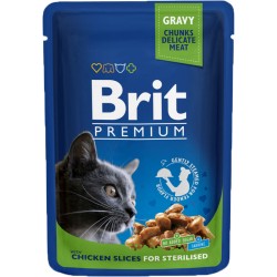 BRIT PREMIUM CAT Adult Sterilised Kurczak (saszetka) 100g