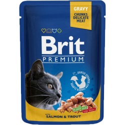 BRIT PREMIUM CAT Adult Łosoś i Pstrąg (saszetka) 12x 100g