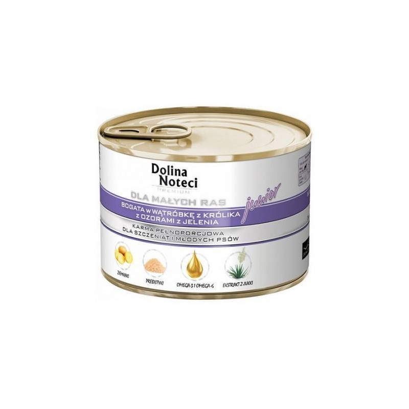 DOLINA NOTECI Premium Małe Rasy Junior - wątróbką z królika, ozory z jelenia 185g