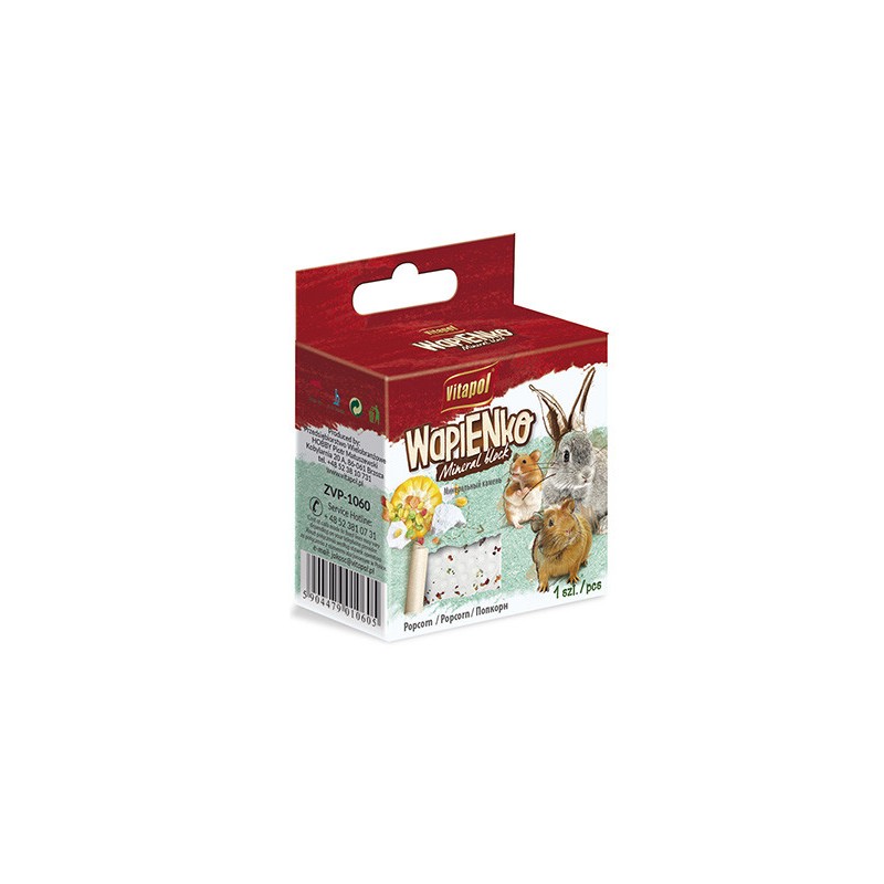 VITAPOL Kostka wapienna dla gryzoni - popcorn 190g (XL)
