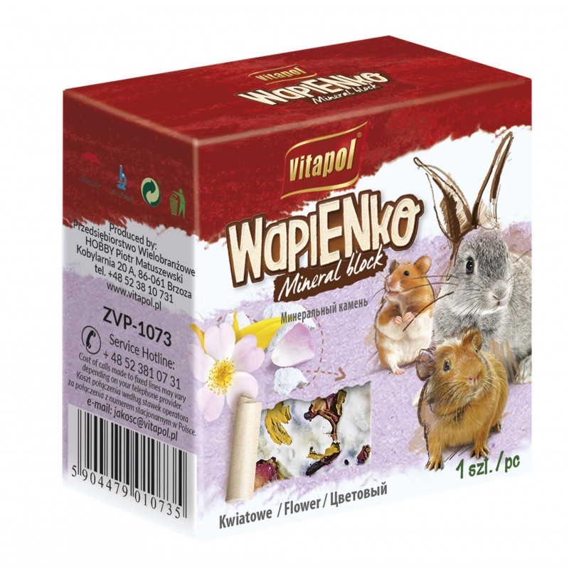 VITAPOL Kostka wapienna dla gryzoni - kwiatowa 40g
