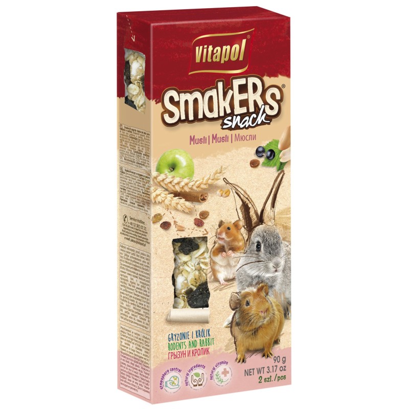 VITAPOL Smakers dla gryzoni dla gryzoni i królików - musli 2 szt.