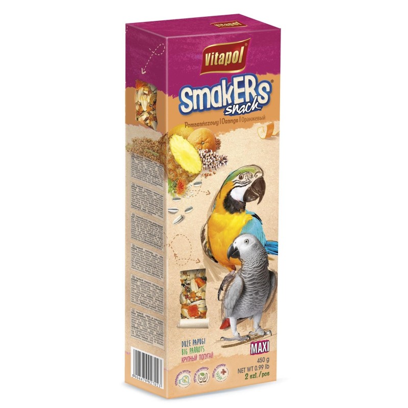 VITAPOL Smakers dla dużych papug - pomarańczowy 2 szt.