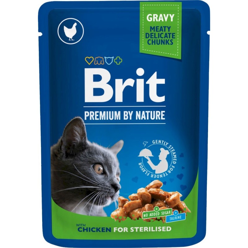 BRIT PREMIUM CAT Adult Sterilised Kurczak (saszetka) 12x 100g