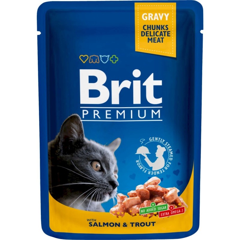 BRIT PREMIUM CAT Adult Łosoś i Pstrąg (saszetka) 12x 100g