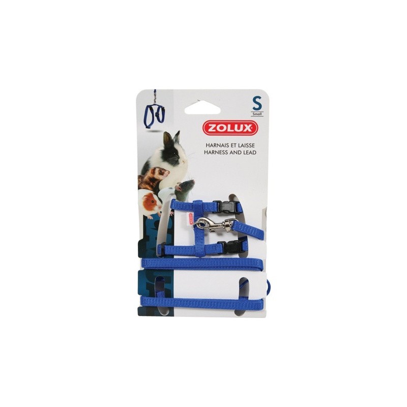 ZOLUX Szelki i smycz Niebieskie M (dla fretki)