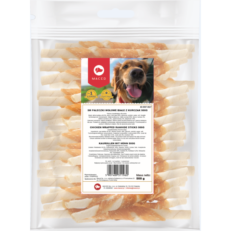 MACED Pałeczki wołowe białe z kurczakiem 500g