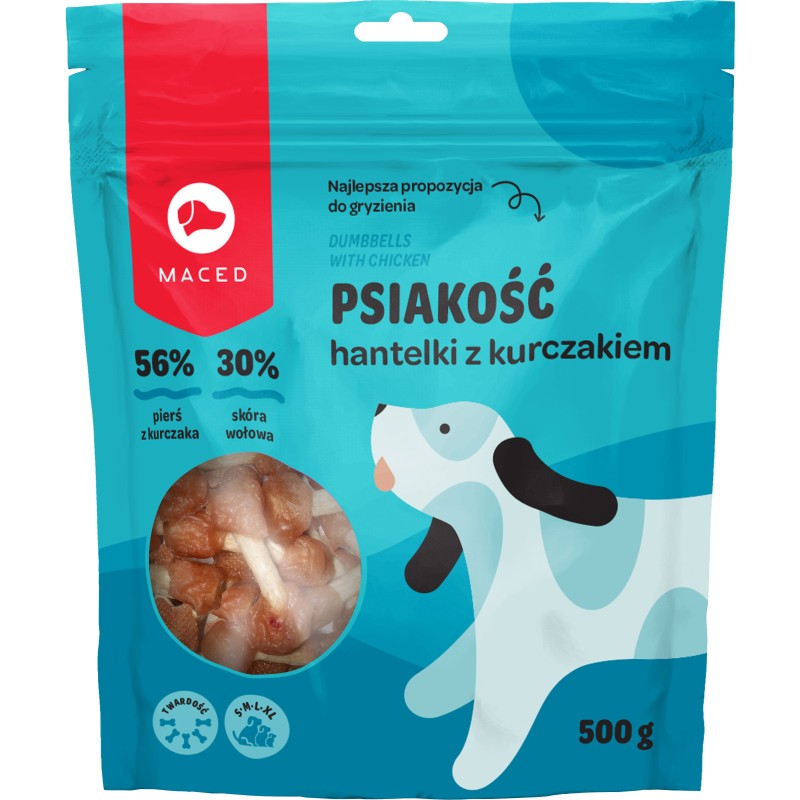 MACED Psiakość hantelki z kurczakiem 500g