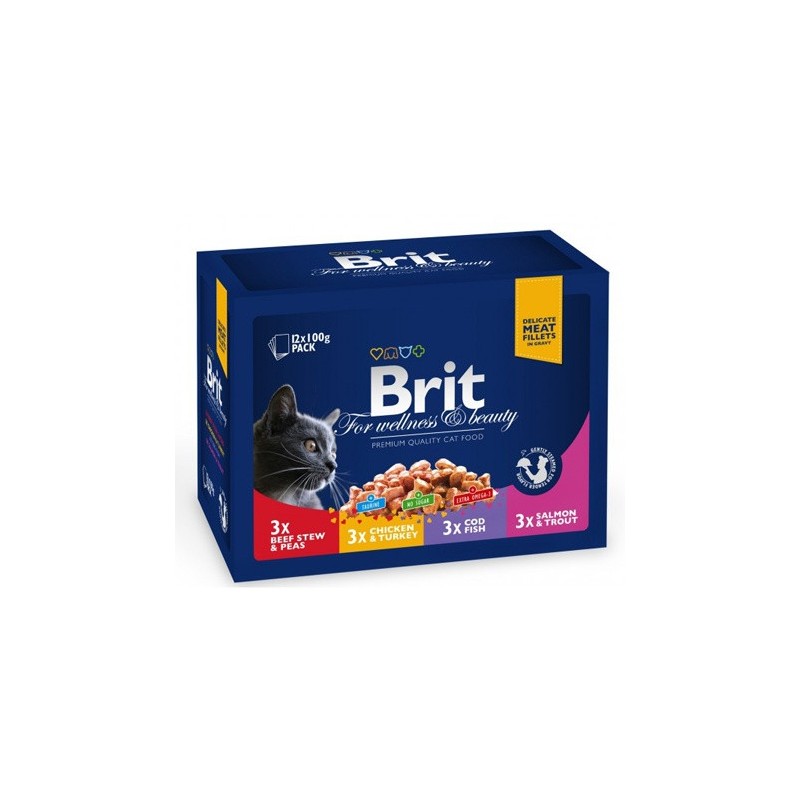 BRIT PREMIUM CAT Family Plate saszetki w sosie 12x 100g