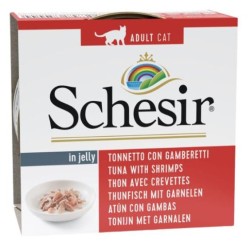 SCHESIR Cat Tuńczyk z krewetkami w galaretce (puszka) 12x 85g