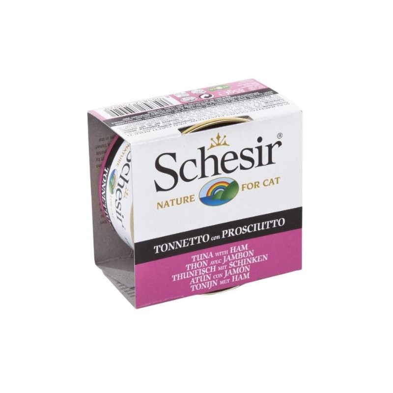 SCHESIR Cat Tuńczyk z szynką w galaretce (puszka) 12x 85g