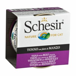 SCHESIR Cat Tuńczyk z polędwicą wołową w galaretce (puszka) 6x 85g