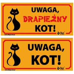 DINGO Tabliczki ostrzegawcze z PCV Uwaga kot