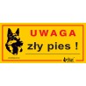 DINGO Tabliczki ostrzegawcze metalowe Uwaga zły pies