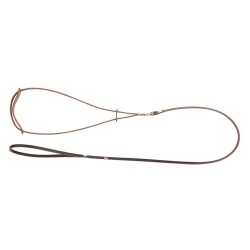 DINGO Smycz skórzana wystawowa - ringówka 0,6 / 150 cm natura