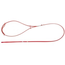 DINGO Smycz skórzana wystawowa - ringówka 0,6 / 150 cm czerwona