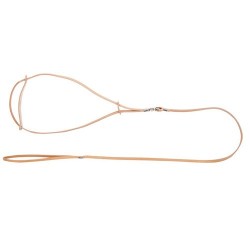 DINGO Smycz skórzana wystawowa - ringówka 0,6/150cm Brązowy