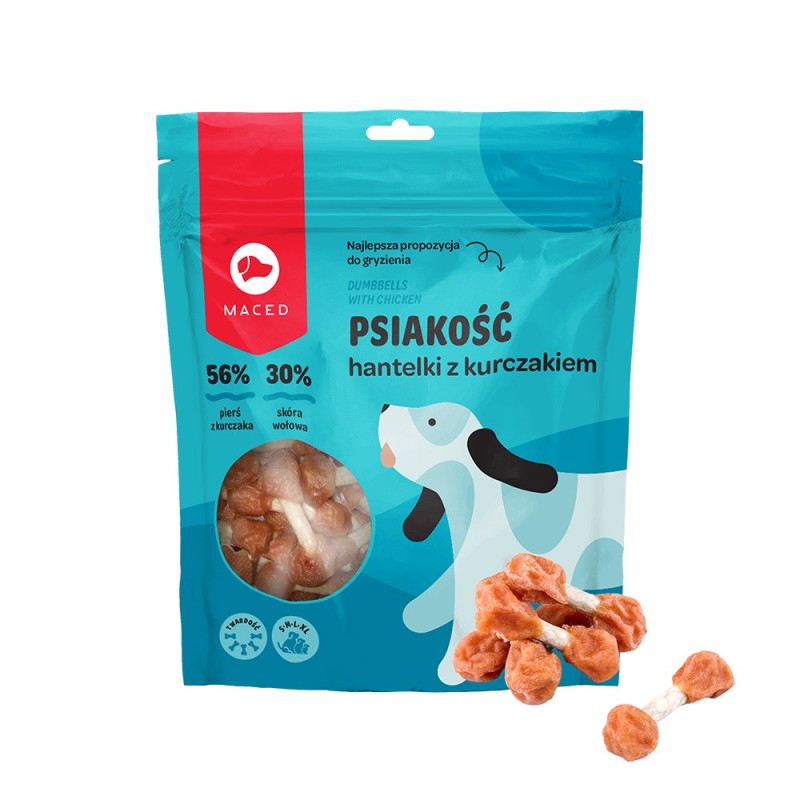 MACED Psiakość hantelki z kurczakiem 500g
