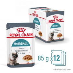 ROYAL CANIN  Hairball Care w sosie karma mokra w sosie dla kotów dorosłych, eliminacja kul włosowych 24x 85g
