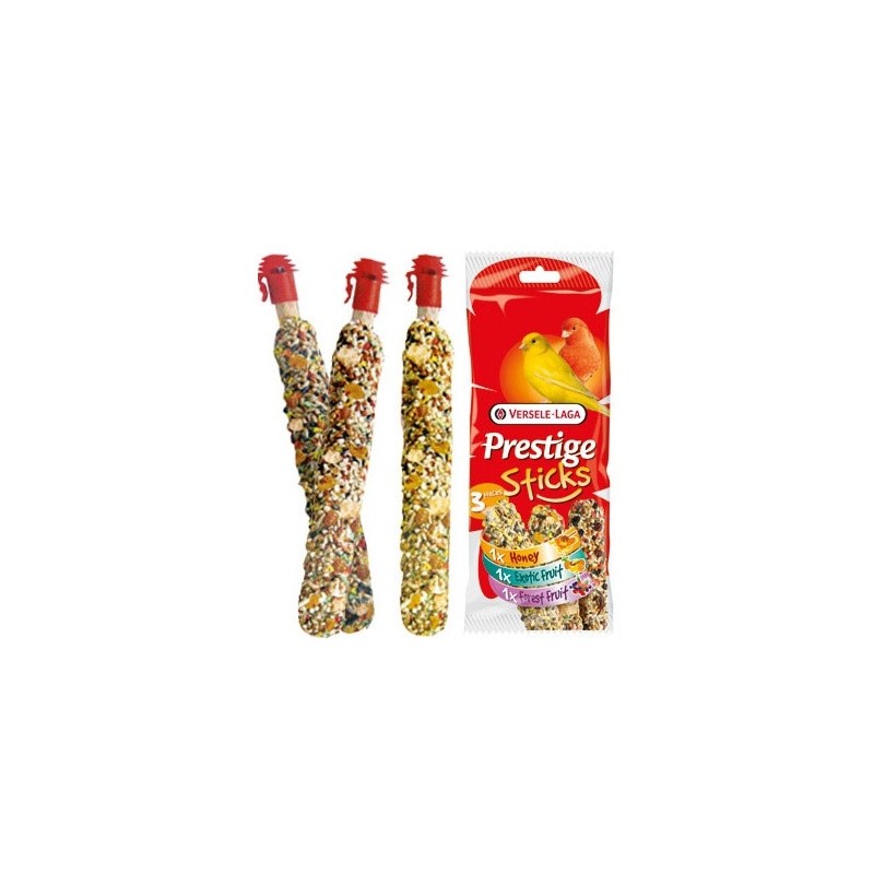 VERSELE-LAGA Prestige Sticks Canaries Triple Variety - mix 3 kolb dla kanarków 90g