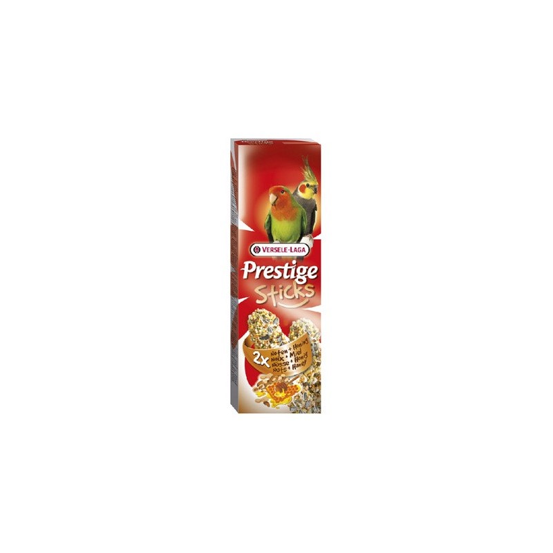 VERSELE-LAGA Prestige Sticks Big Parakeets Nuts&Honey - kolby orzechowo-miodowe dla średnich papug 140g