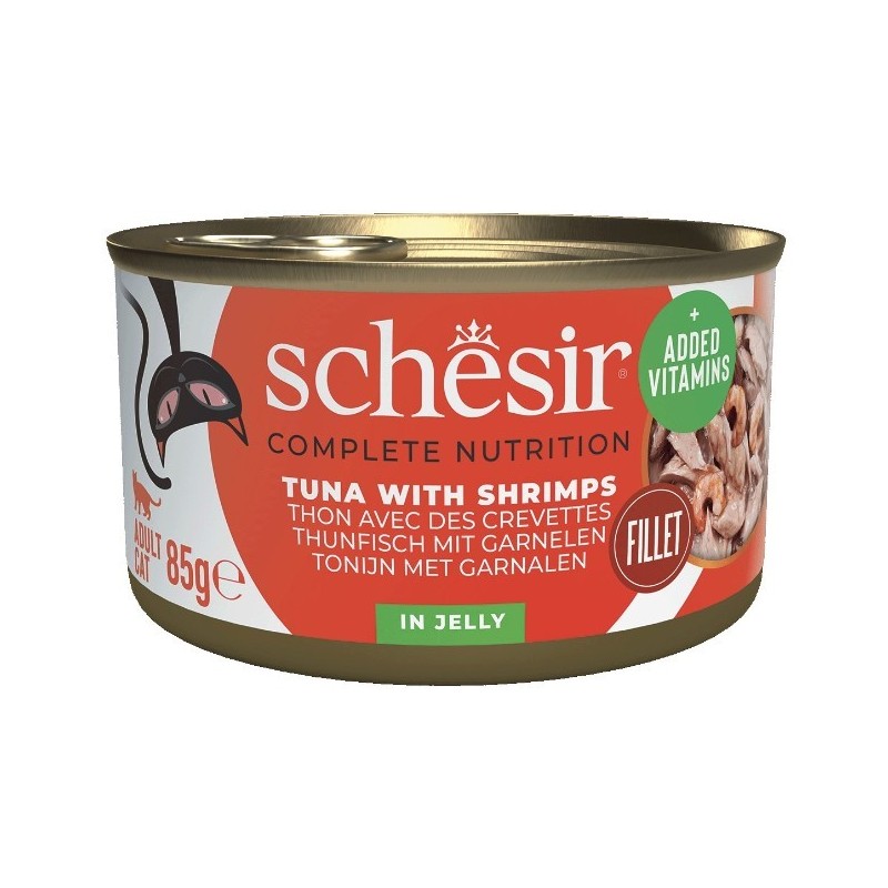 SCHESIR CAT Tuna fillet tuna with shrimps in jelly (puszka) 12x 85g