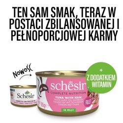 SCHESIR CAT Tuna fillet with ham in jelly (puszka) 85g