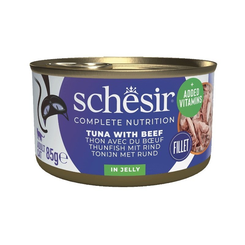 SCHESIR CAT Tuna fillet with beef (puszka) 12x 85g