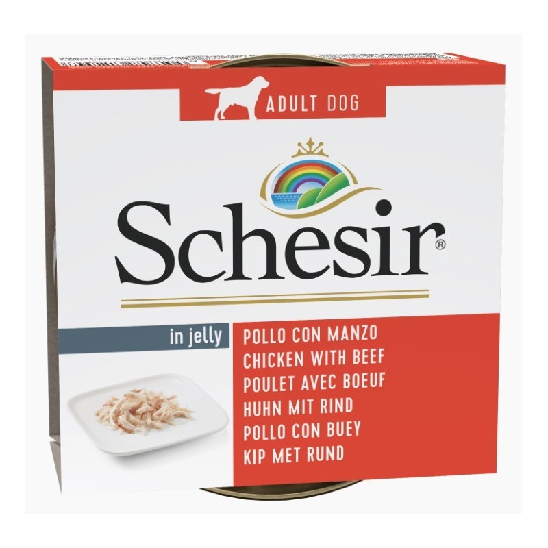 SCHESIR DOG Chicken with beef in jelly (puszka) 150g