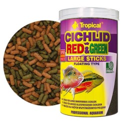 TROPICAL Cichlid Red & Green Large Sticks - pokarm dla dużych pielęgnic 250ml / 75g