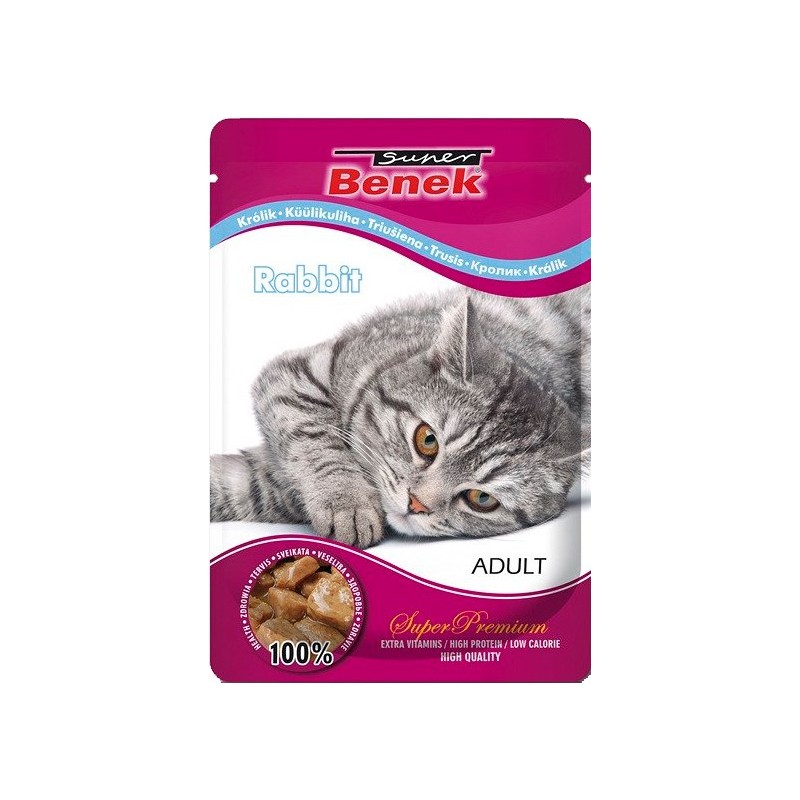 SUPER BENEK Cat Królik w sosie - saszetka 24x 100g