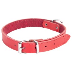 DINGO Obroża skórzana podszyta filcem - Czerwona 4cm / 60cm