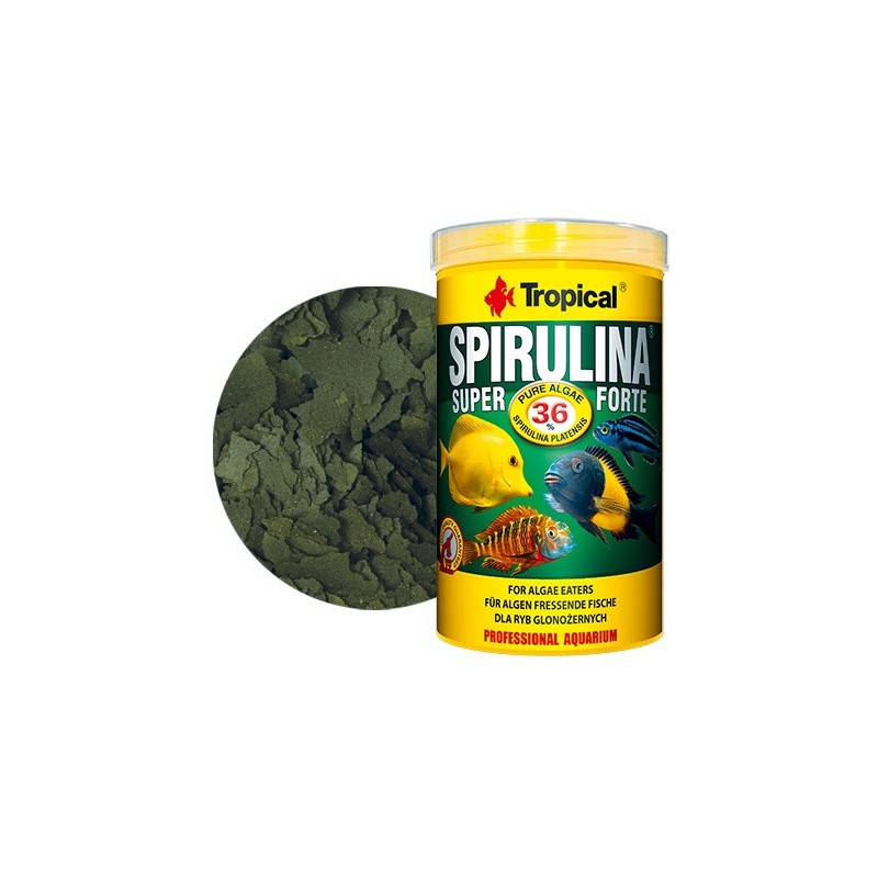 TROPICAL Super Spirulina Forte 36% - pokarm roślinny dla ryb 250ml / 50g