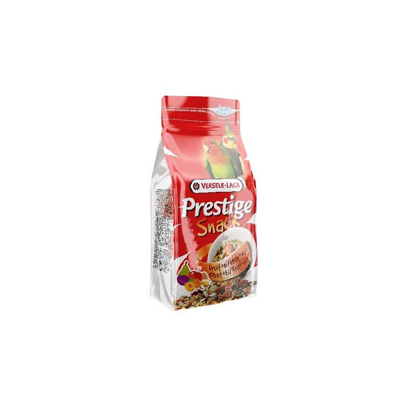VERSELE-LAGA Prestige Snack Parakeets - przysmak z biszkoptami i owocami dla średnich papug 125g
