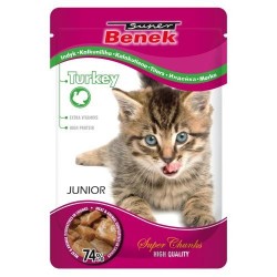 SUPER BENEK Cat Junior Indyk w sosie - saszetka 24x 100g