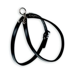 DINGO Szelki skórzane ósemki z metalowym okuciem roz.2 (41-52cm) Brązowy