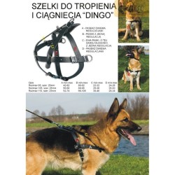 DINGO Skórzane szelki do tropienia i ciągnięcia roz. 105 Brązowy
