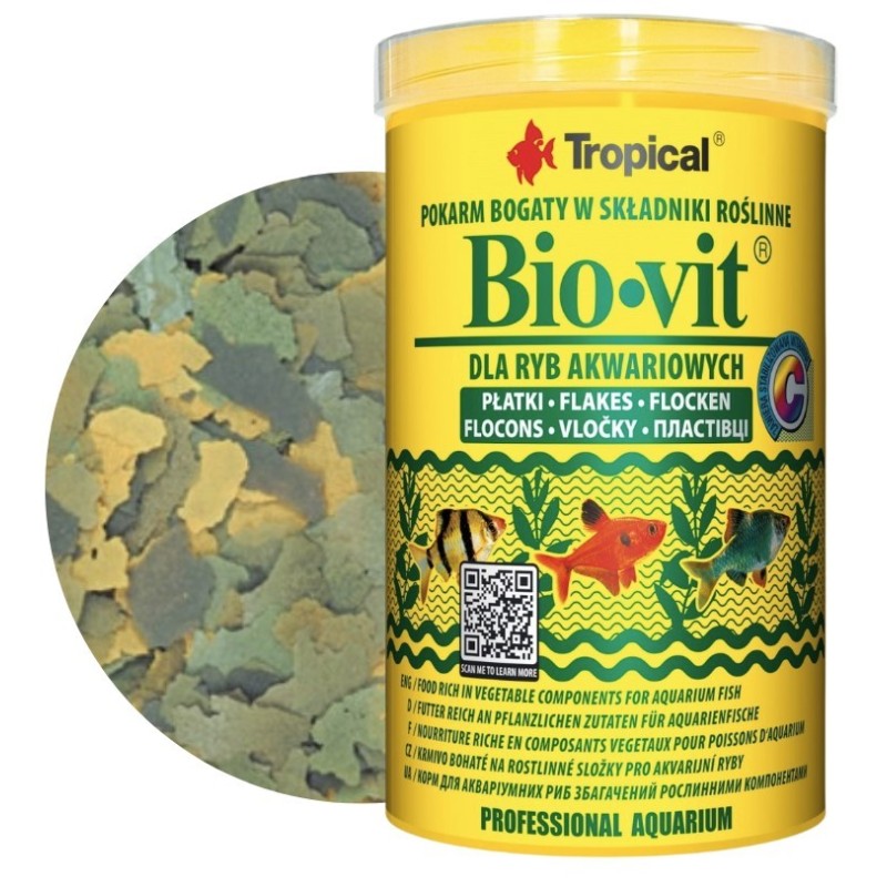 TROPICAL Bio-Vit - Pokarm dla ryb w formie płatków 500ml / 100g (puszka)