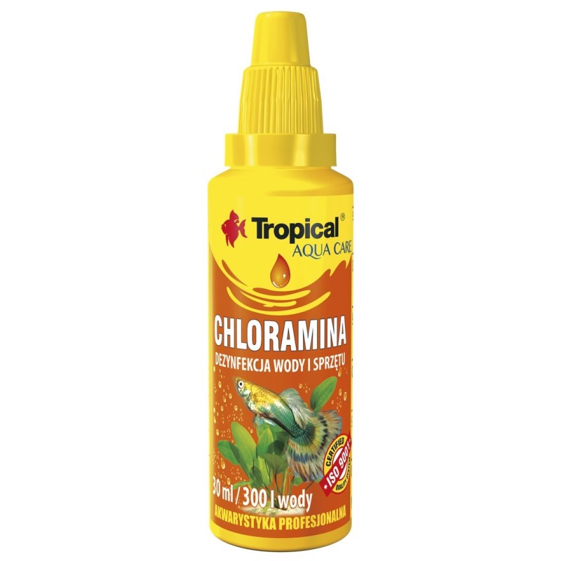 TROPICAL Chloramina -  do dezynfekcji wyposażenia akwarystycznego 30ml