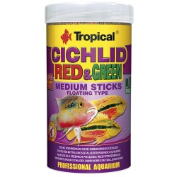 TROPICAL Cichlid Red & Green Medium Sticks - pokarm dla średnich pielęgnic 250ml / 90g