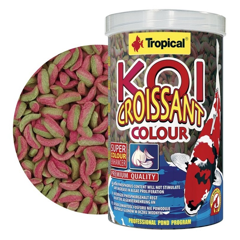 TROPICAL Koi Croissant Colour - sticksy z czosnkiem dla karpi koi 5l / 1,2kg