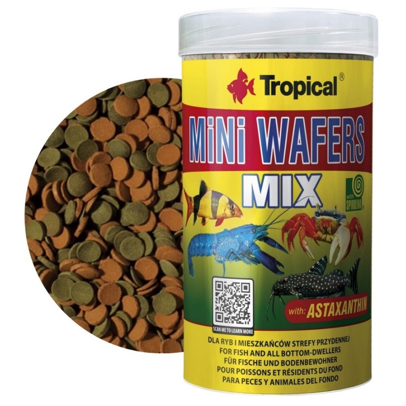 TROPICAL Mini Wafers Mix - tonące wafelki dla ryb dennych i skorupiaków 100ml / 55g