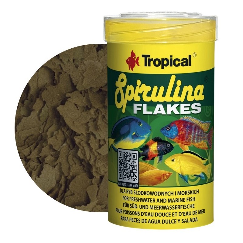 TROPICAL Spirulina Flakes - pokarm roślinny z dodatkiem spiruliny 100ml / 20g