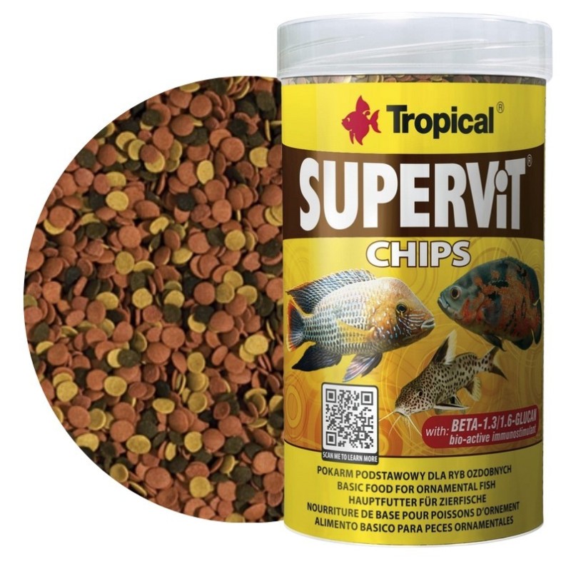 TROPICAL Supervit Chips - pokarm w formie tonących chipsów 1000ml / 520g