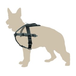 DINGO Skórzane szelki do tropienia i ciągnięcia roz. 95 Czarny